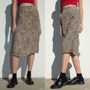 Brandy Melville Cheetah Print Phoebe Midi Skirt